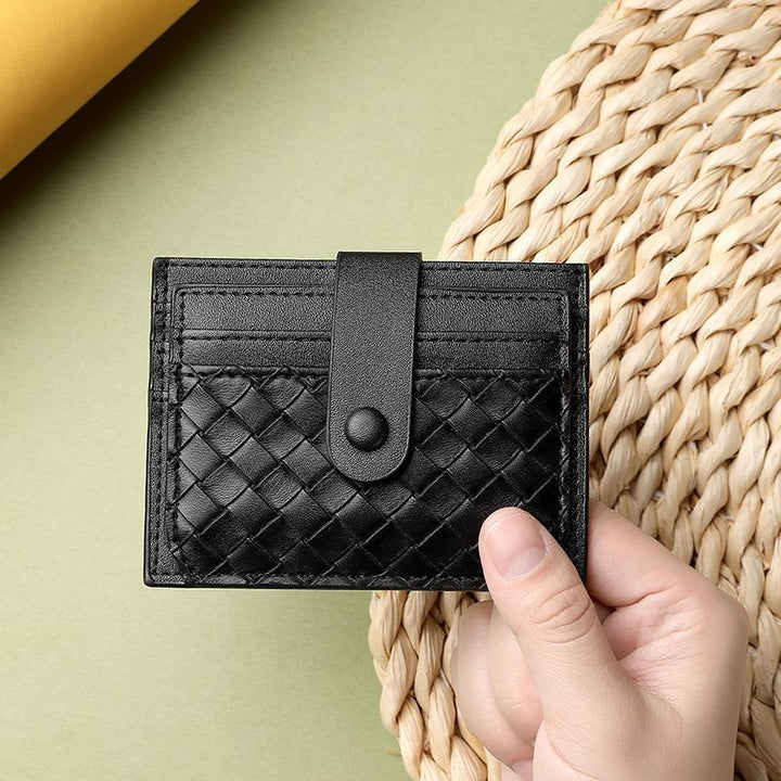 Braided Leather Card Holder Wallet Kalsten