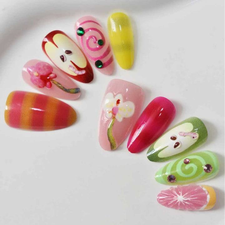 Decorative 3D Floral Press-On Nail Extensions Kalsten