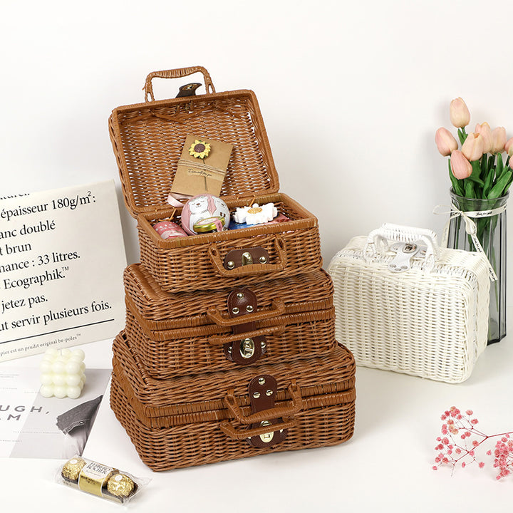 Rustic Woven Storage Basket Kalsten