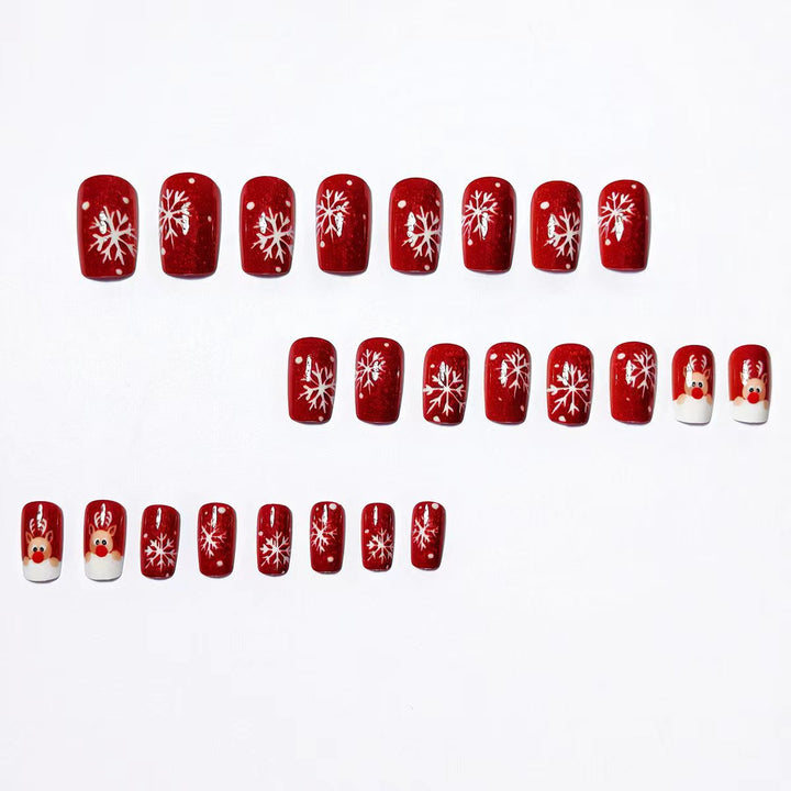 Artificial nails with festive reindeer design Kalsten