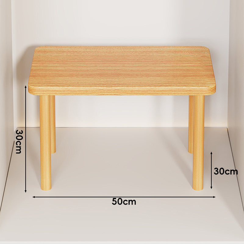 Height-Adjustable Rectangular Wooden Riser Table with Detachable Round Legs