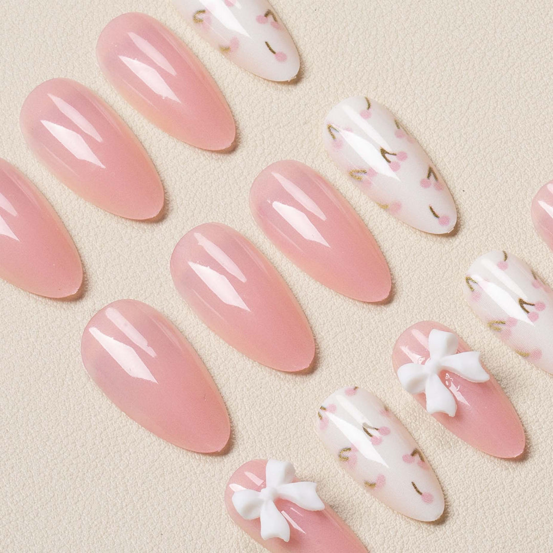 Floral Embellished Press-On Nails