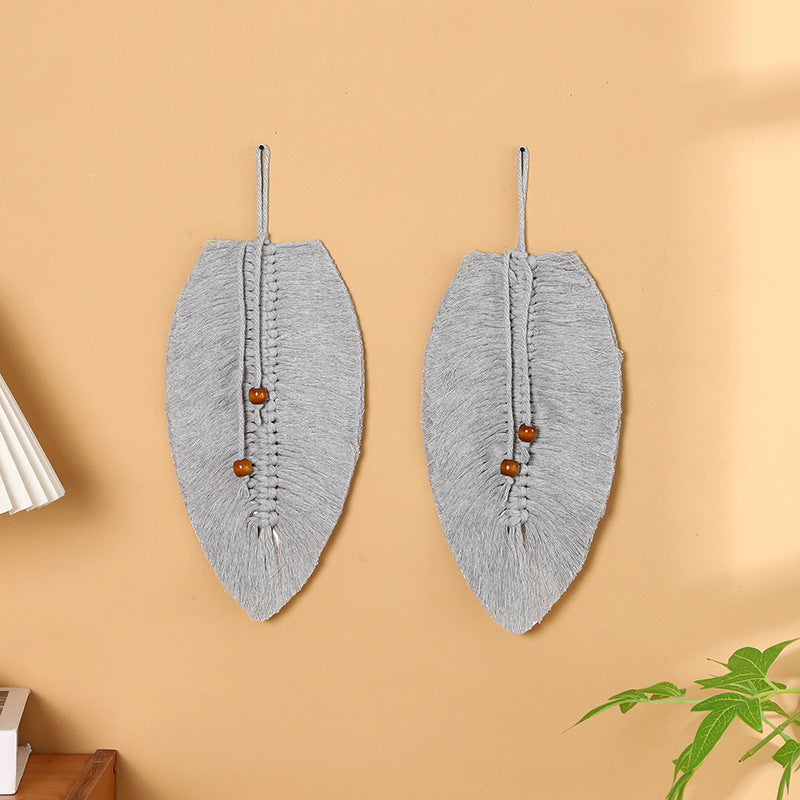 Leaf-Shaped Macrame Wall Art Kalsten