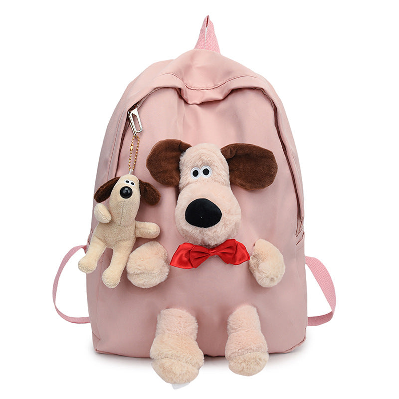 Plush Cartoon Dog-Themed Backpack