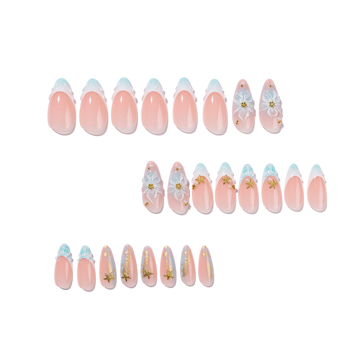 Artful stiletto nails with floral and glamorous accents Kalsten