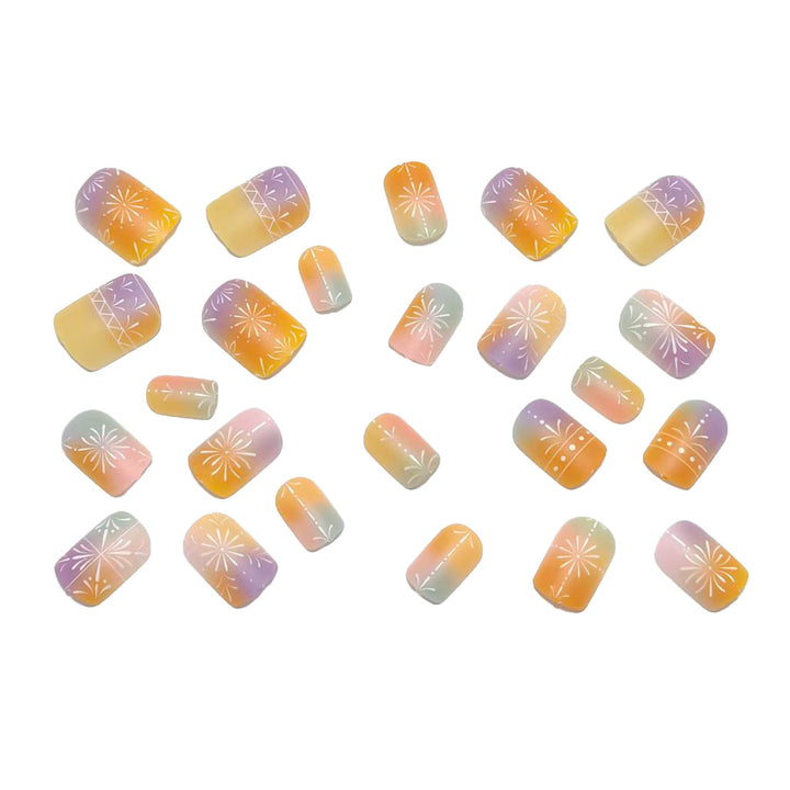 Artificial nails with elegant gradient and delicate pattern Kalsten