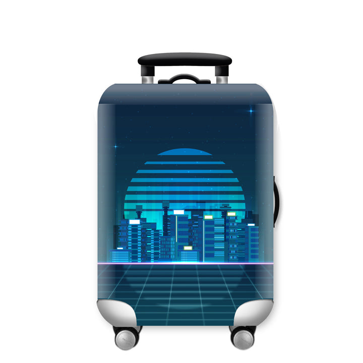 Unisex Hard Shell Travel Suitcase with Urban Skyline Design Kalsten