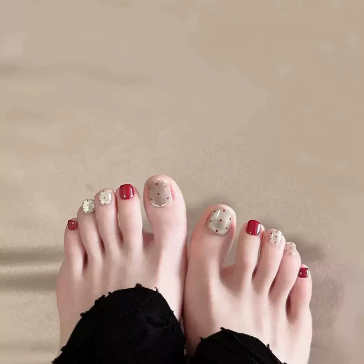 Decorative Rhinestone Press-On Toe Nails Kalsten