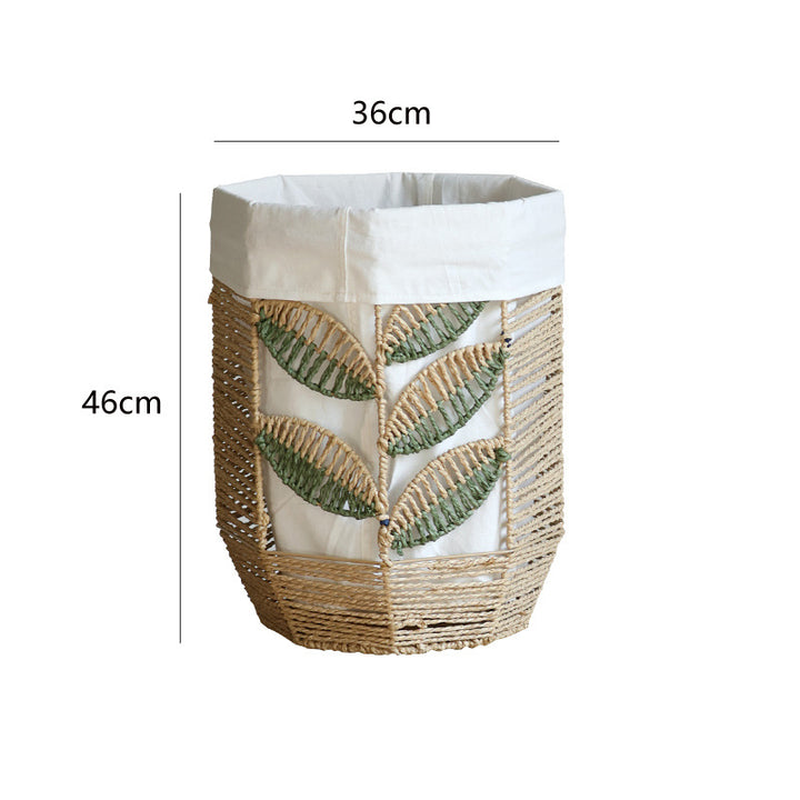 Rustic laundry basket with floral pattern Kalsten