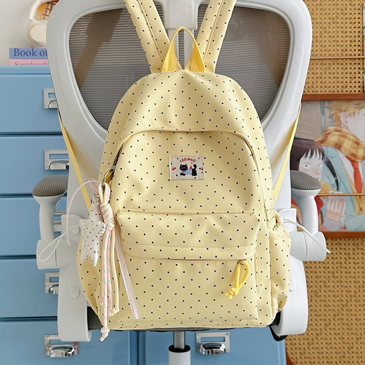 Cute Polka Dot Bunny Ear Backpack