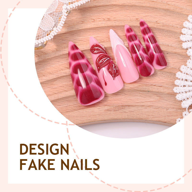 Artificial nail creations with creative patterns and glitter accents Kalsten
