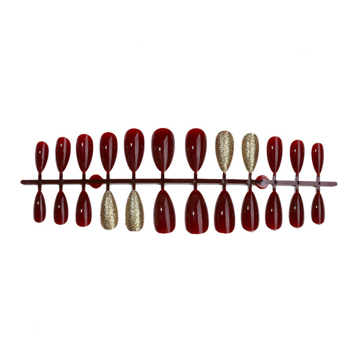 Acrylic nail set with extravagant glitter and classic design Kalsten