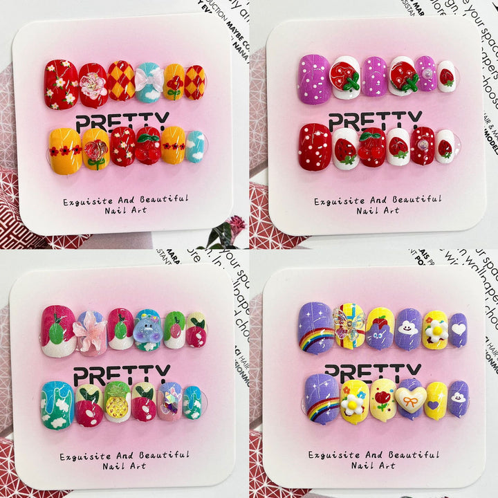 Artistic 3D Decorated Press-On Nail Set Kalsten