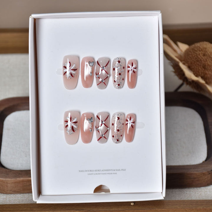 Festive Decorative Press-On Nail Art Kalsten