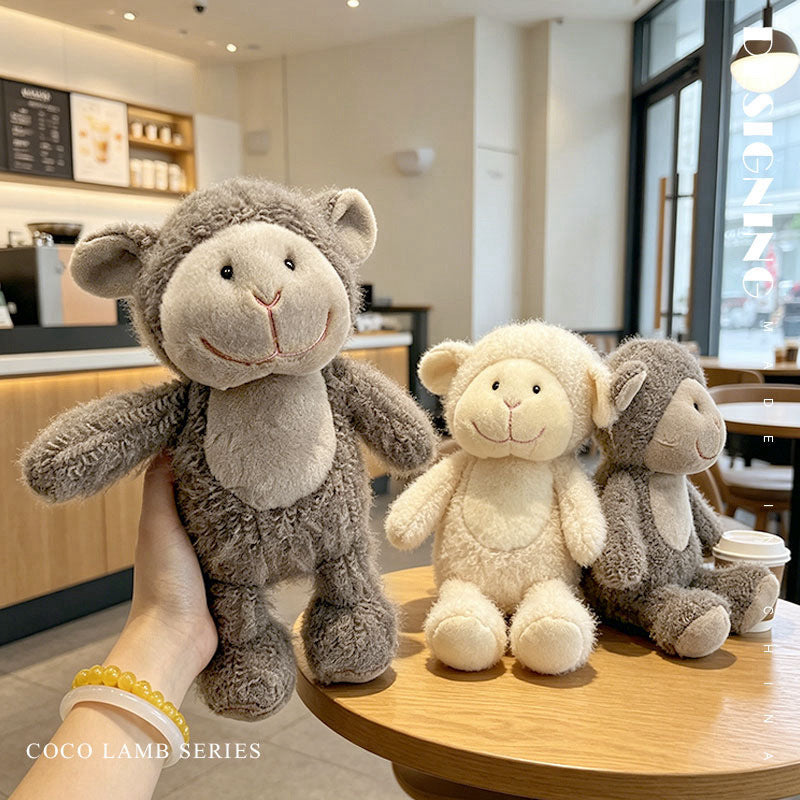 Plush Curly-Knit Sitting Teddy Bear Decorative Soft Toy Kalsten