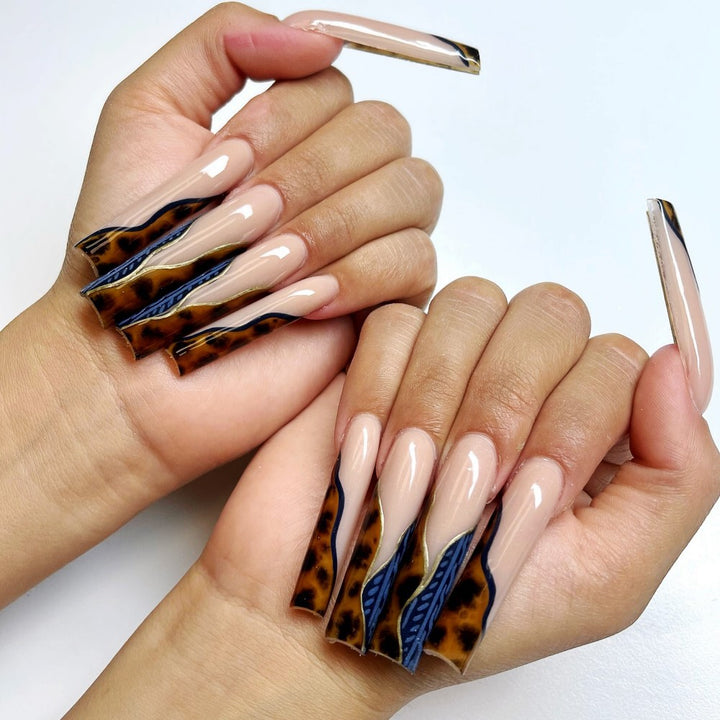 Creative leopard pattern press-on nails Kalsten