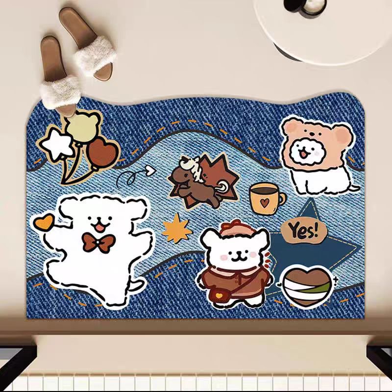 Cartoon-Themed Bath Mat