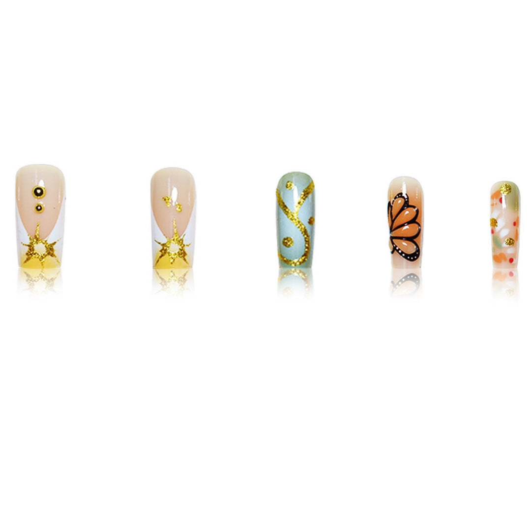 Artistic Butterfly-Themed Press-On Nail Set Kalsten