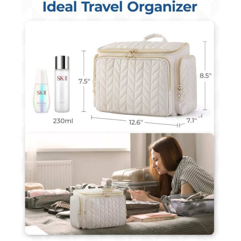 Cosmetic Organizer Bag with Structured Quilting Kalsten