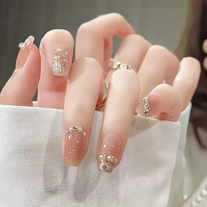 Elegant Rhinestone-Embellished Press-On Nail Tips Kalsten