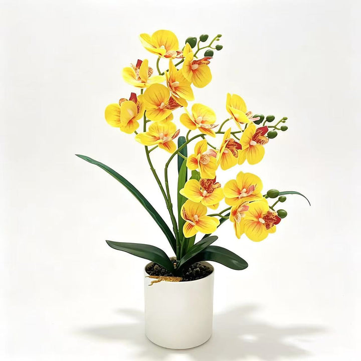 Lifelike Artificial Orchid Plant Arrangement for Decorative Decor