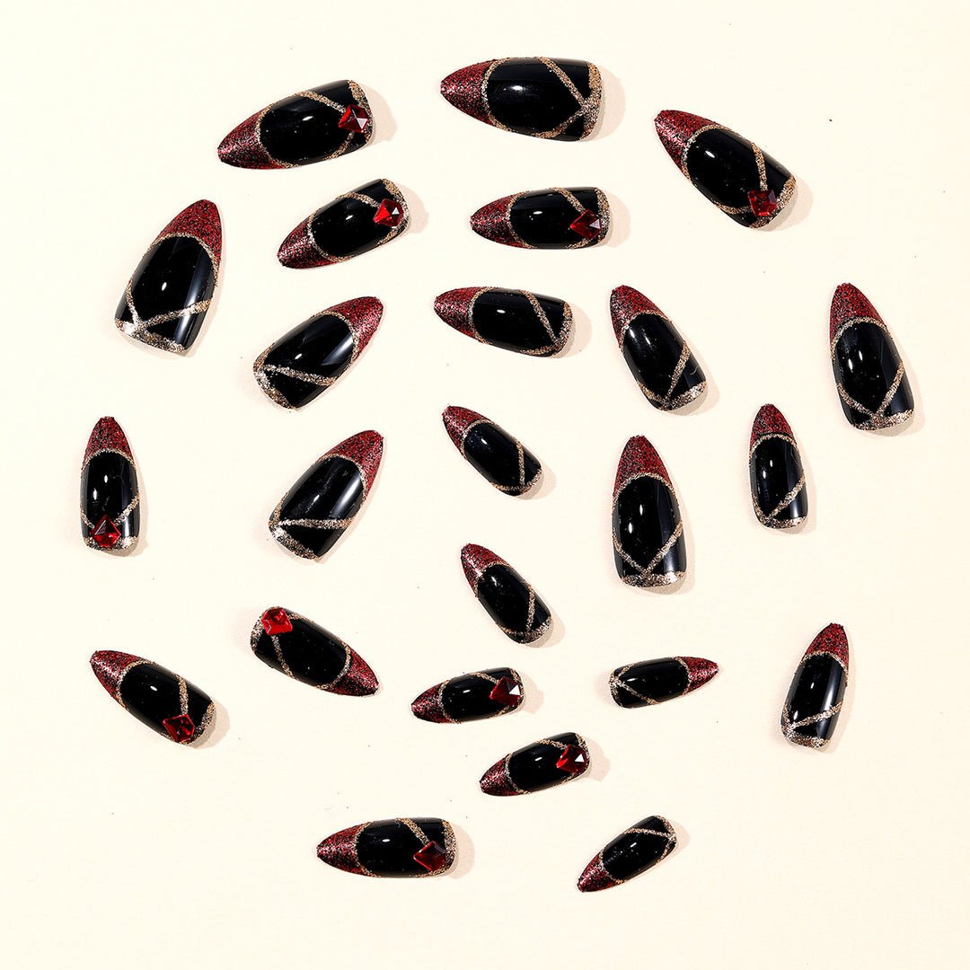 Stiletto Nail Art Extensions with Gem Accents Kalsten
