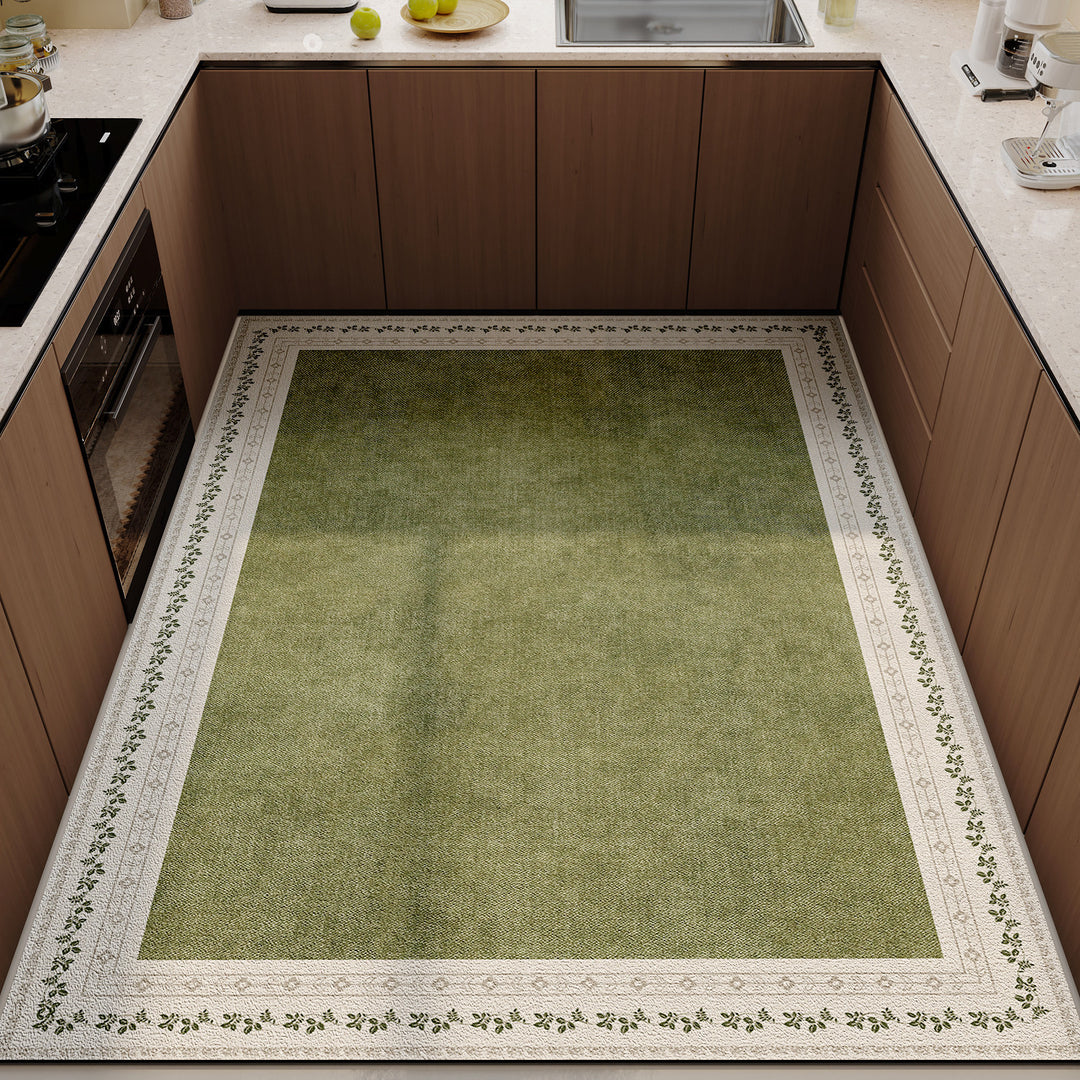 Luxurious Floral Print Kitchen Floor Mat