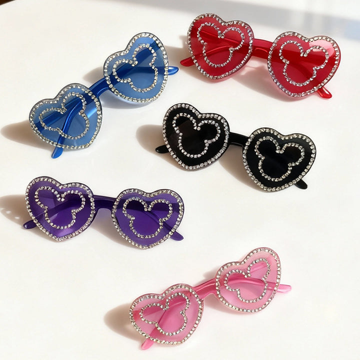 Rhinestone-Accented Heart-Shaped Sunglasses Kalsten 1787141236