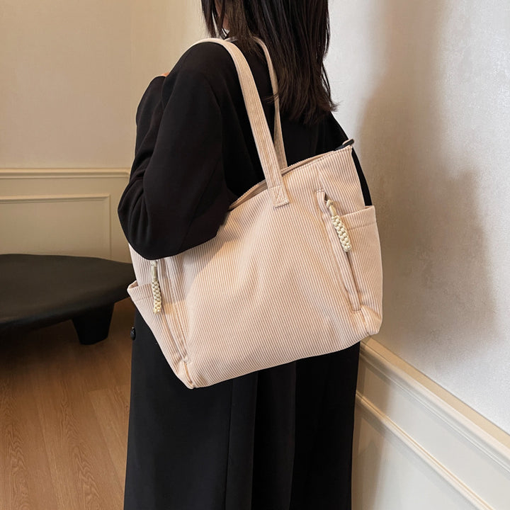 Multi-Pocket Canvas Tote Bag Kalsten