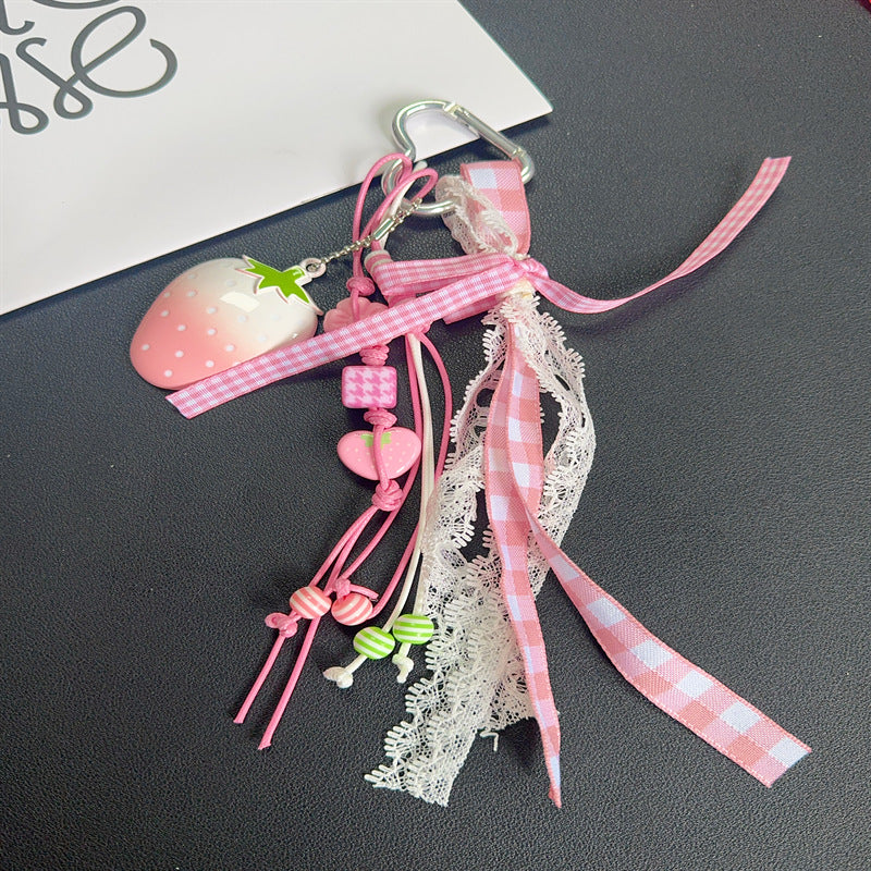 Decorative Strawberry-Themed Keychain Kalsten