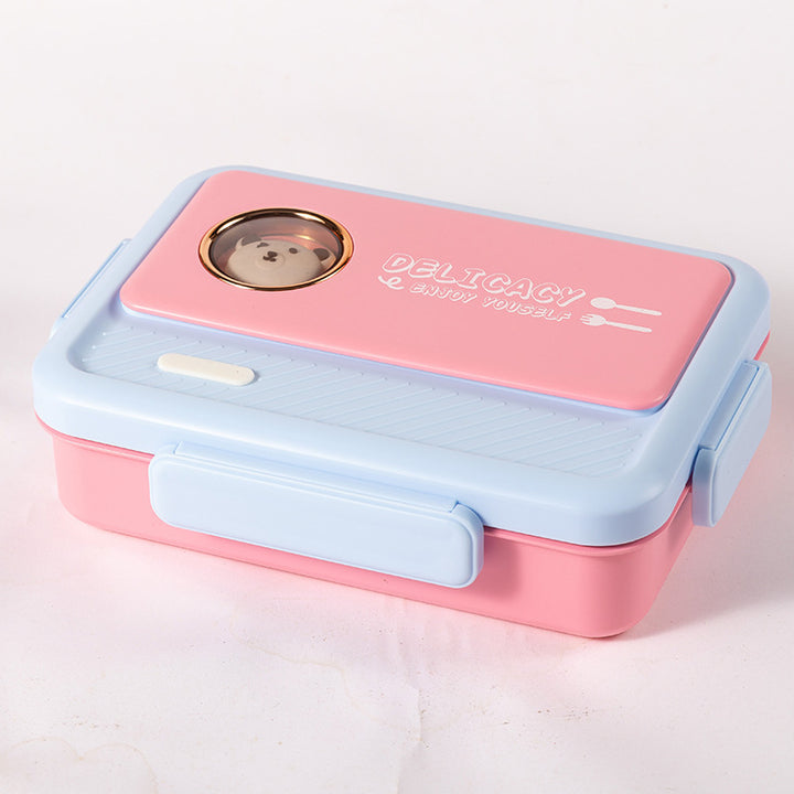 Multi-Compartment Bento Lunch Box with Cute Animal Design