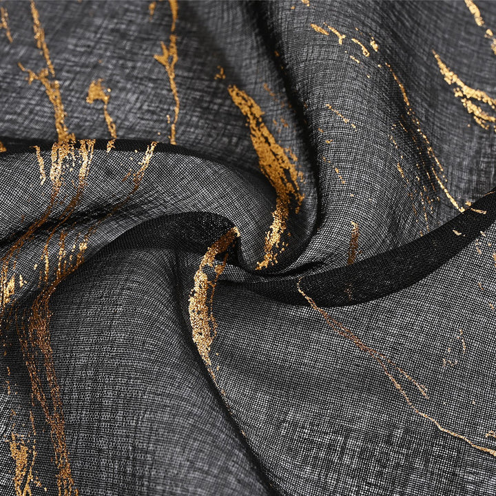Elegant Marble Print Sheer Window Curtain