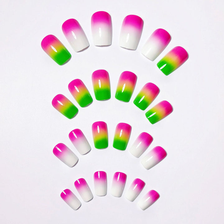 Creative Gel Nails with Neon Gradient Kalsten