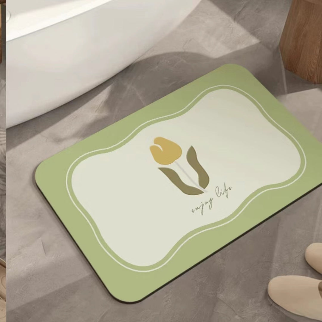 Artistic Floral Bath Mat Kalsten