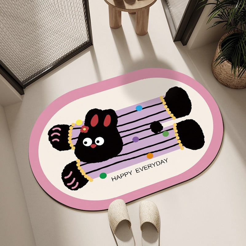 Playful Cartoon-Themed Bath Mat Kalsten
