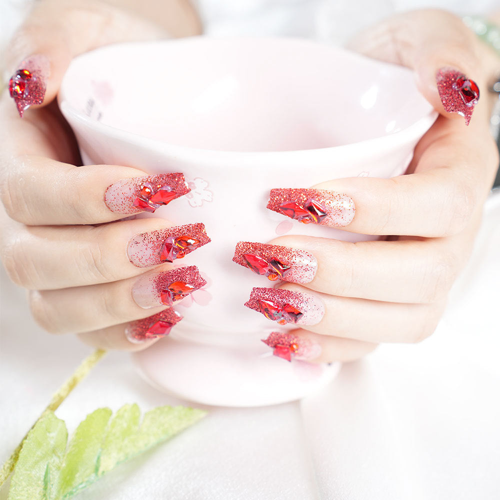 Glamorous Rhinestone Press-On Nail Set Kalsten