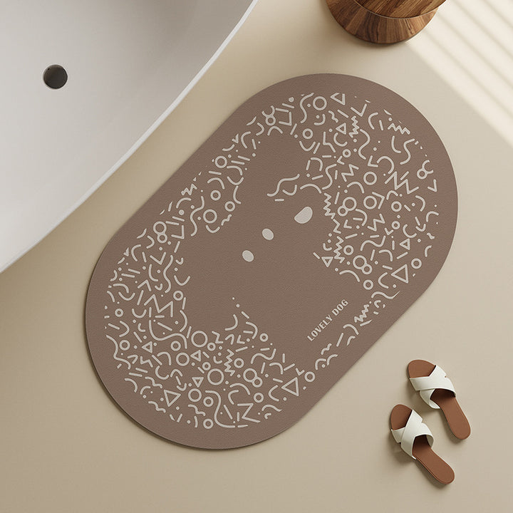 Decorative Dog-Themed Bath Mat Kalsten