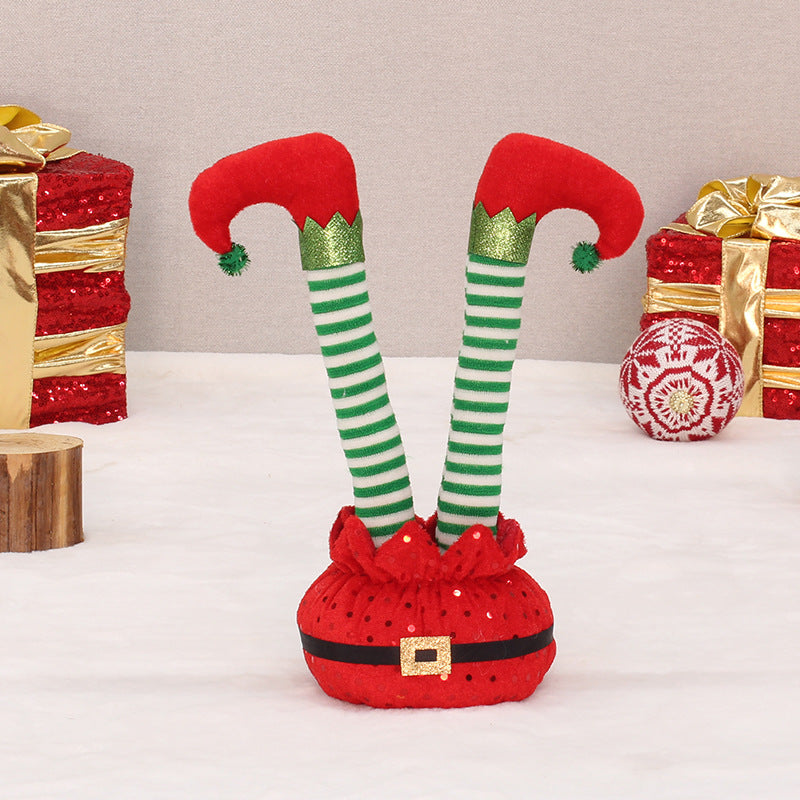Christmas plush figure with movable elf pillars