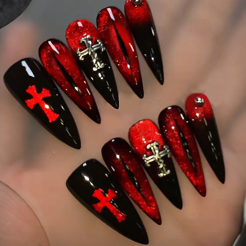 Edgy Gothic Press-On Nail Art Set Kalsten