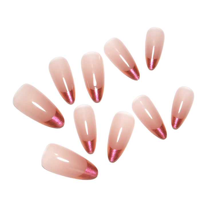 Artificial nail extensions with elegant ombre design Kalsten