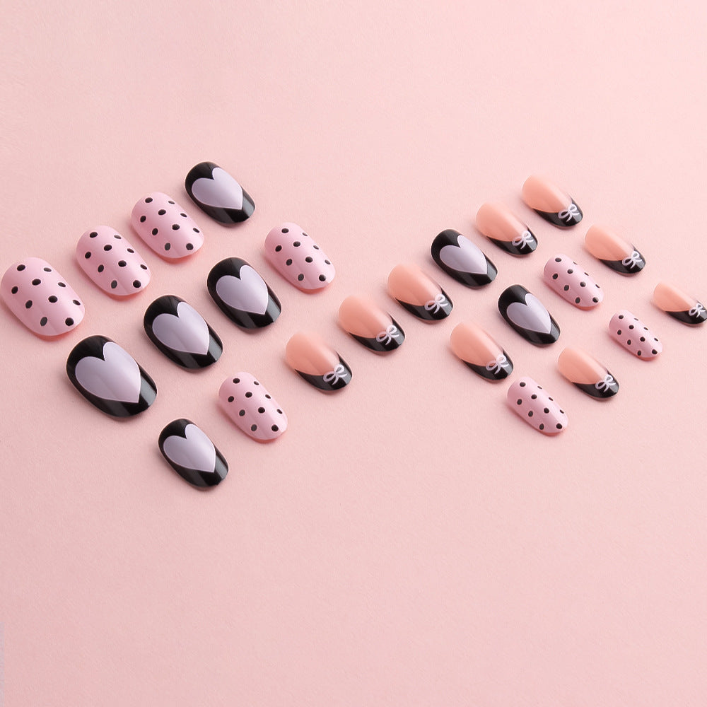 Artistic Heart-Themed Press-On Nail Set Kalsten