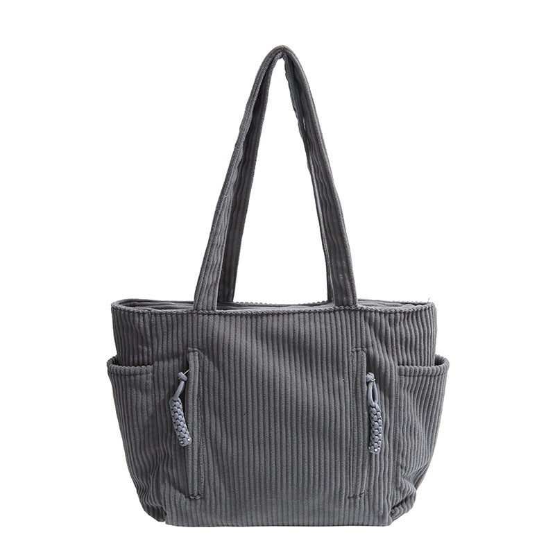 Corduroy Multi-Pocket Tote Bag Kalsten