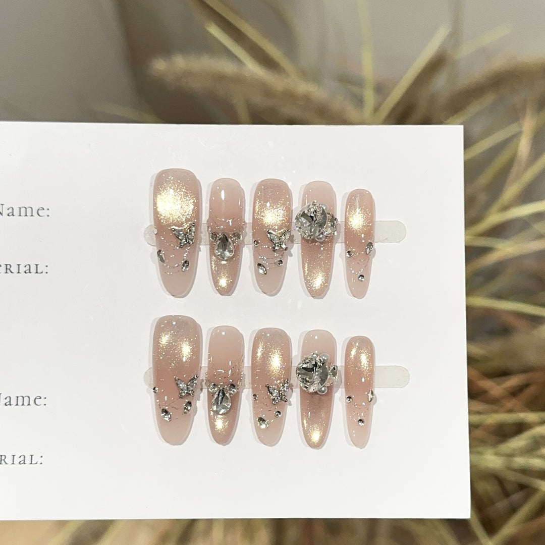 Glamorous Rhinestone Embellished Press-On Nail Set