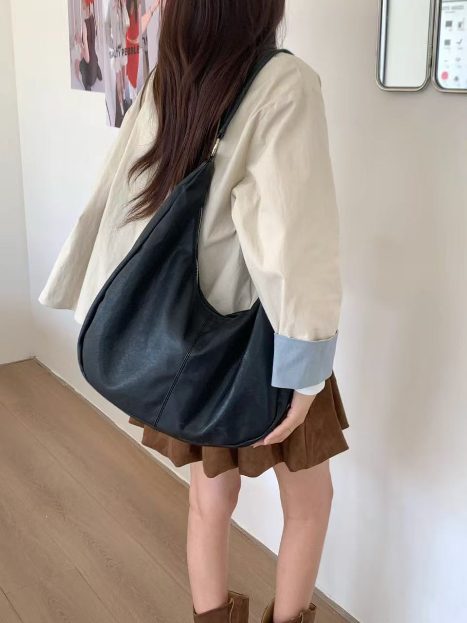 Casual Suede Shoulder Bag