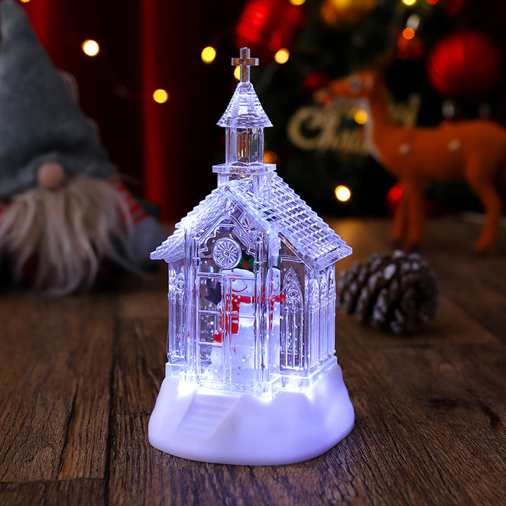 Decorative Christmas lantern with snowman scene Kalsten