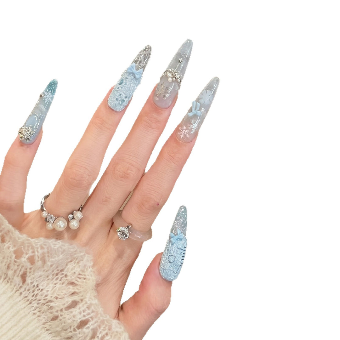 Decorative Rhinestone-Embellished Stiletto Nails Kalsten