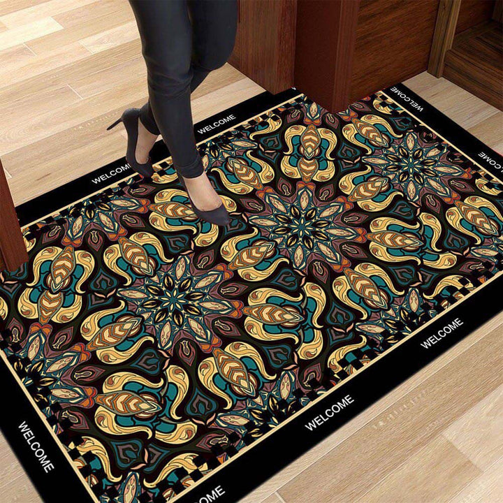 Vibrant Geometric Design Entrance Mat