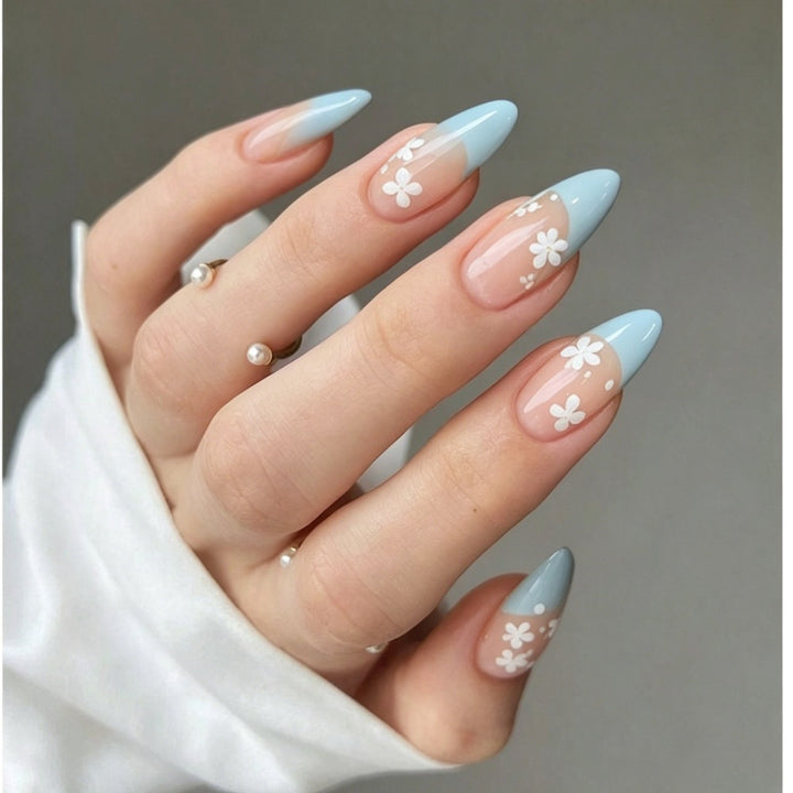 Artificial nails with protective and floral design Kalsten