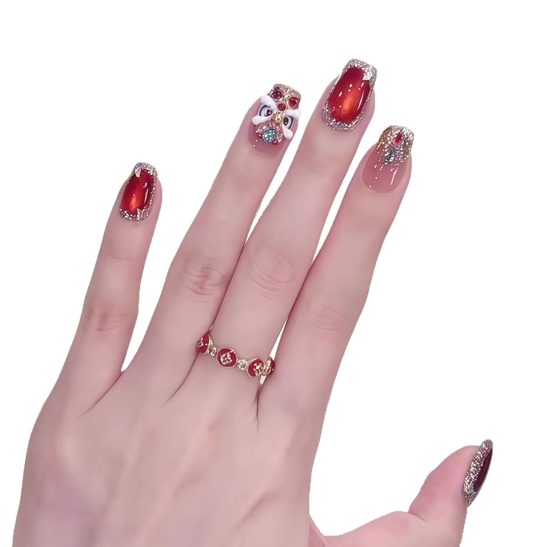 Elegant Gemstone Embellished Press-On Nail Set Kalsten