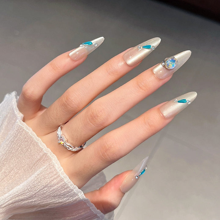 Crystal-Embellished Nail Art Extensions Kalsten